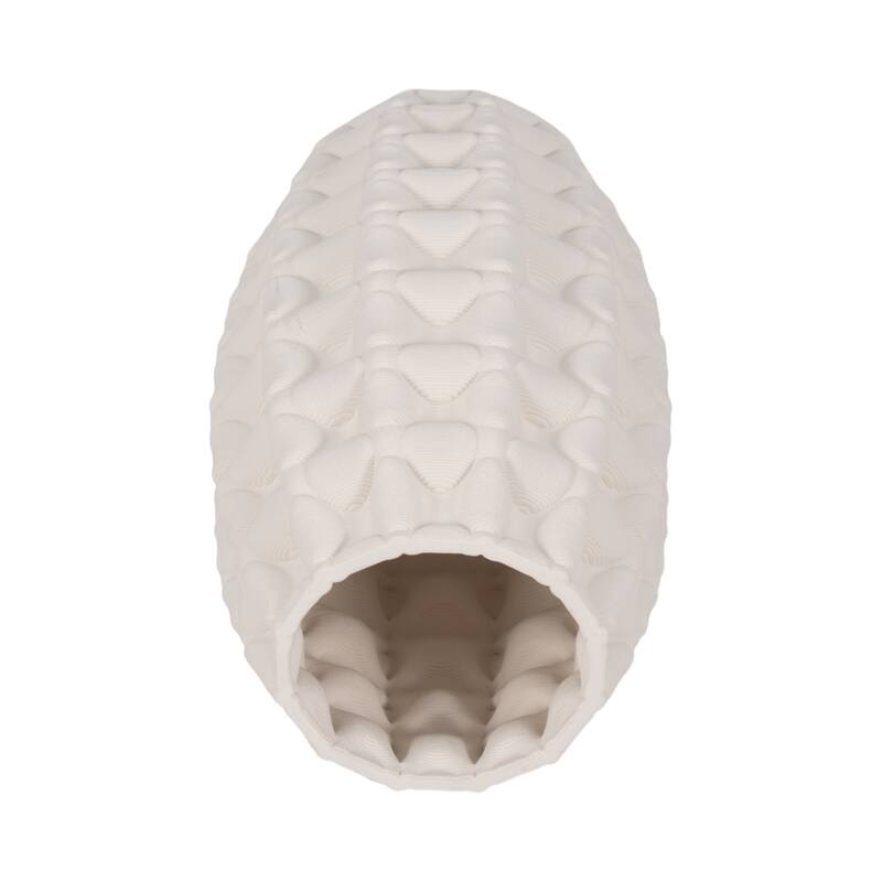 Sagebrook Home Alexander 3D Printed Vase, Ivory/Beige, Bud