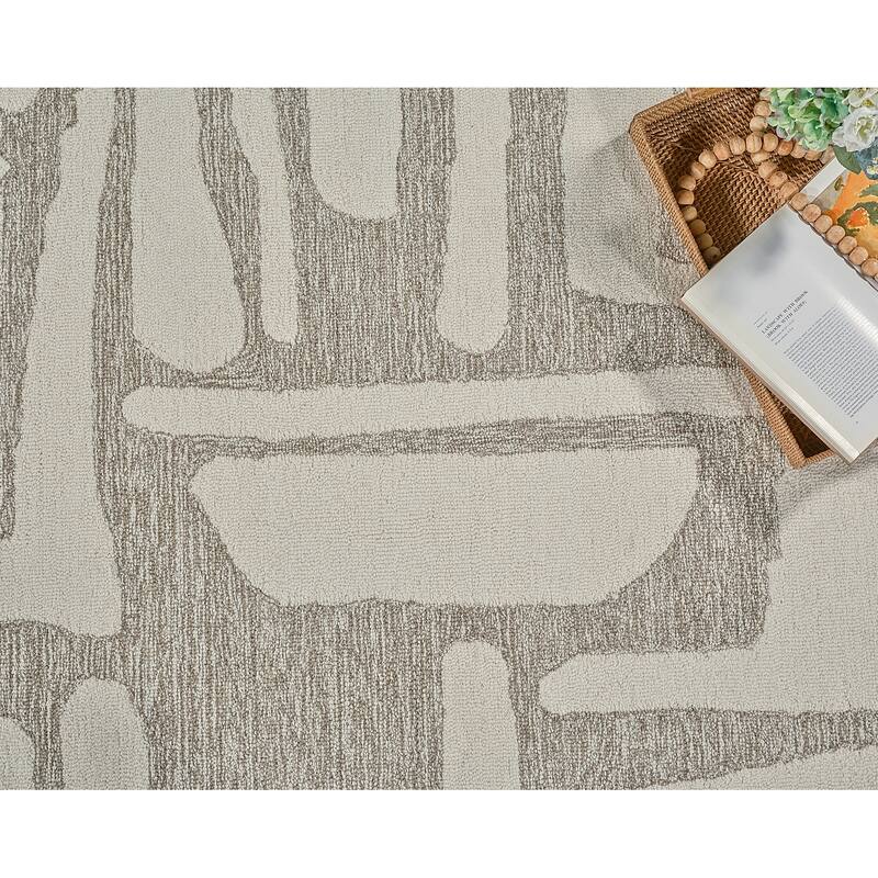 Exquisite Rugs Carmel Handmade Hand-tufted New Zealand Wool on Canvas Beige/Ivory Area Rug