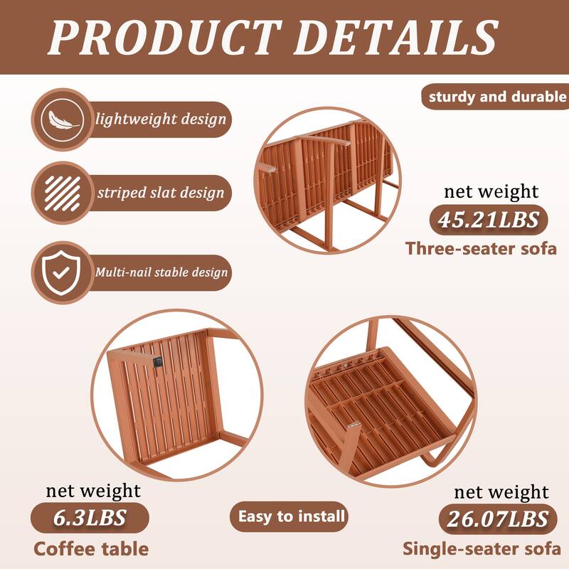 Malwee Indoor/Outdoor Furniture Chair Set with Table, All-Weather UV Resistant PP Material, for Garden, Balcony & Living Room