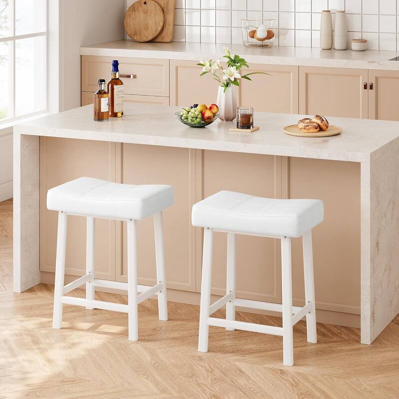 24-Inch Bar Stools, Ergonomic Saddle Seat, 2pcs