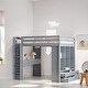 preview thumbnail 11 of 16, Storage Loft Bed with Shelves, Drawers, Writing Desk and Led Light, Full Size