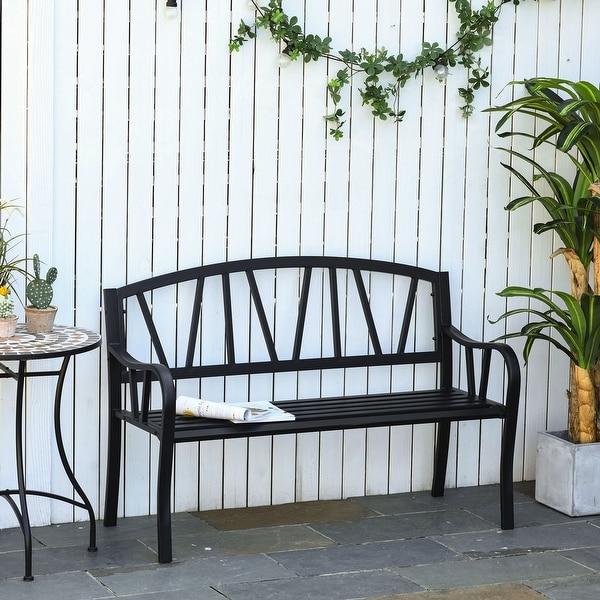 2 seater metal garden discount bench