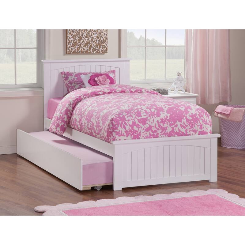Nantucket Bed with Matching Footboard and Twin XL Trundle - White - Twin XL