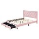 preview thumbnail 5 of 17, Queen Size Upholstered Platform Bed, with Button Tufted Upholstered Headboard and 2 Drawers,