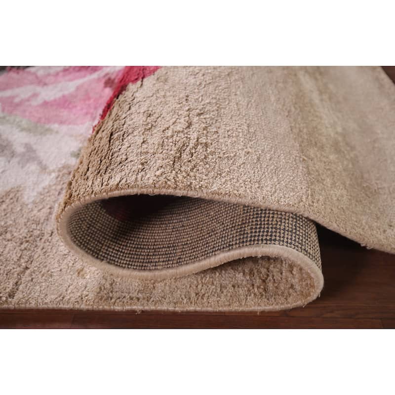 Handmade Abstract Indian Area Rug Oriental Wool & Silk Carpet - 5'4"x 8'3"