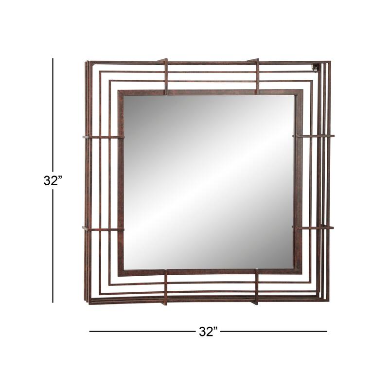 Brown Metal Room Wall Mirror