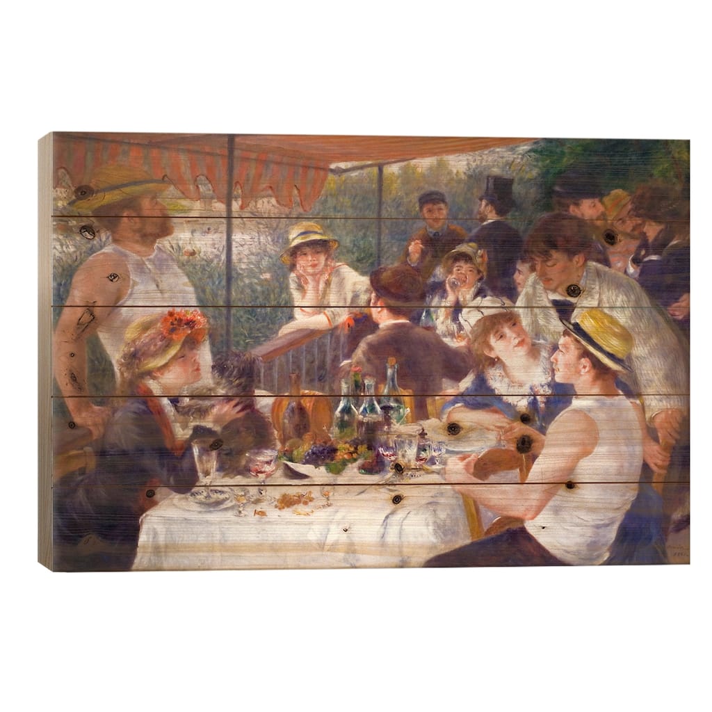 The Luncheon of the Boating Party 1881 Print On Wood by Pierre-Auguste Renoir - Multi-Color