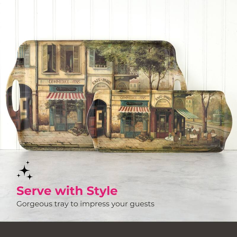 Pimpernel Parisian Scene Melamine Sandwich Tray - 15.25" x 6.5"