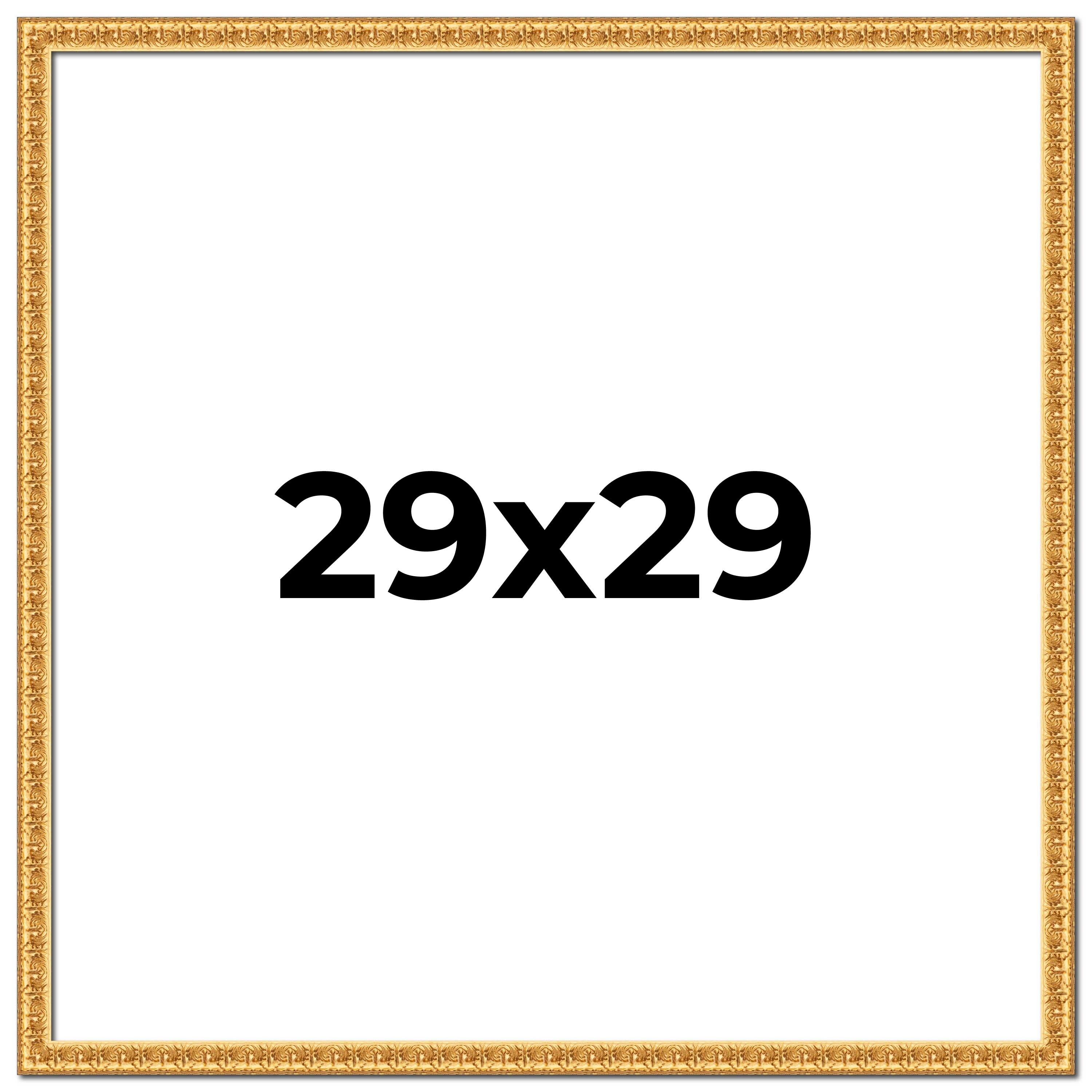 29x29 Frame Gold Real Wood Picture Frame Width 1 inches | Interior