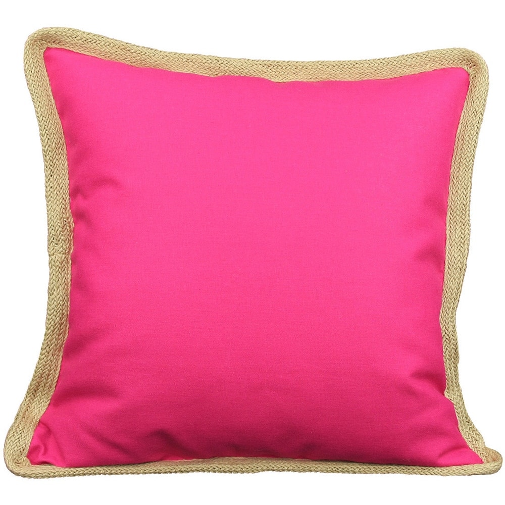 20"x20" Fuchsia Linen Blend Zippered Pillow
