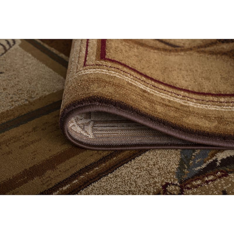 Natural Lodge Novelty Graphic Indoor Area Rug