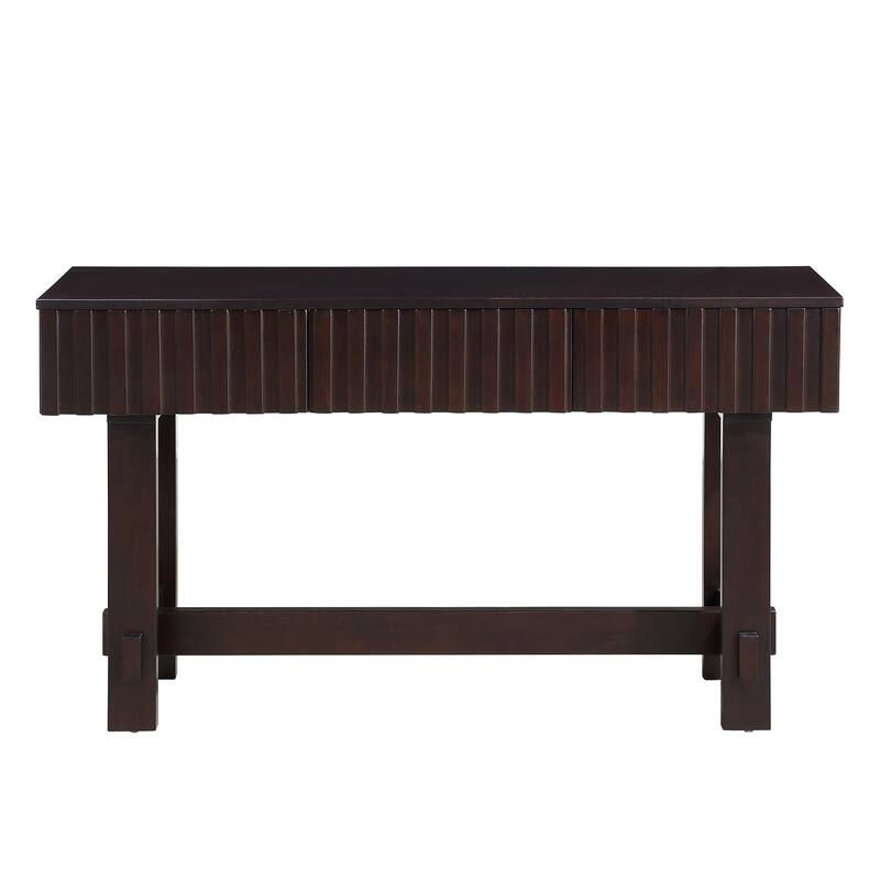 Console Table with Fluted Drawers, Entryway Table with Storage, Hallway Entryway Table Sofa Table with Wood Legs