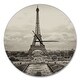 preview thumbnail 2 of 8, Designart 'Vintage View of Paris France' Oversized French Country Wall CLock