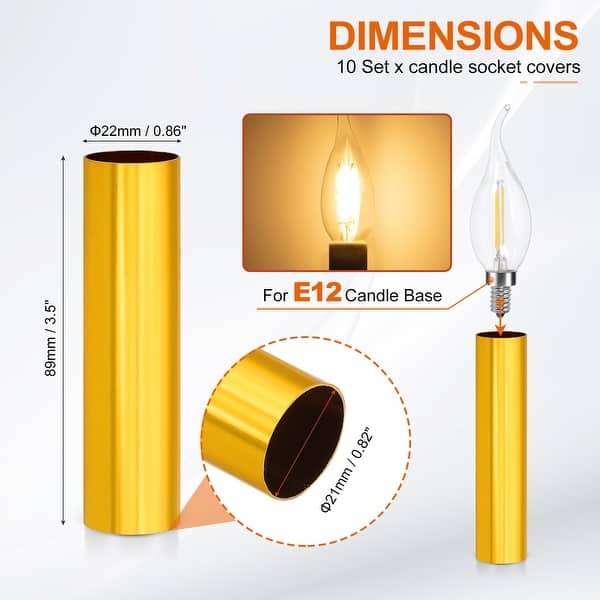 dimension image slide 99 of 102, Metal Chandelier Socket Sleeves Insulation Heat Shrinkable