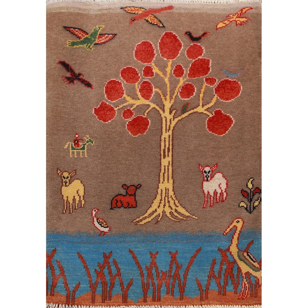 Traditional Brown Kazak Oriental Foyer Rug Hand-Knotted Wool Carpet - 2'0"x 3'0"