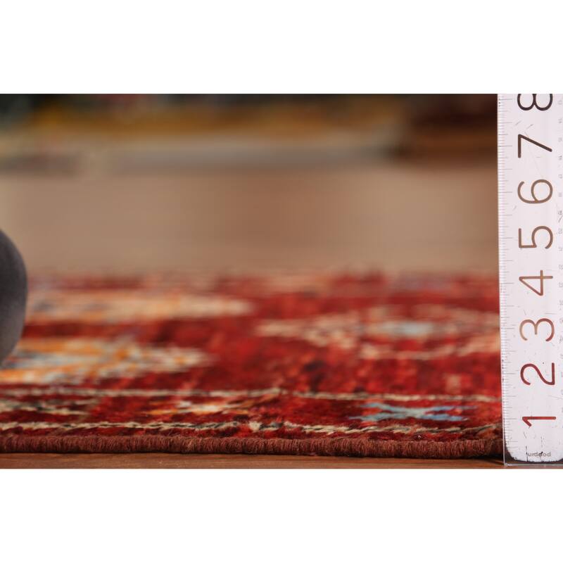 Red Moroccan Oriental Runner Rug Hand-Knotted Wool Carpet - 2'8" x 9'11"