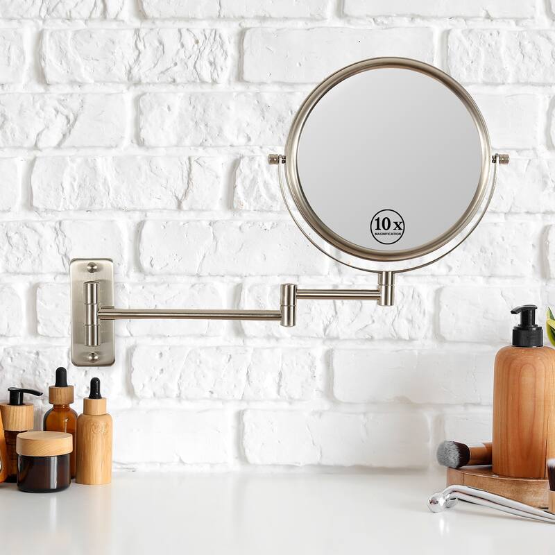 Hansabenne 8" x 8" Wall Mounted Makeup Mirror Double Sided Magnifying Mirror