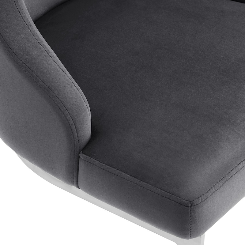 Velvet/ Faux Leather Upholstered Counter Stools, Set of 2 - 18.9"W x 20.5"D x 36.6"H