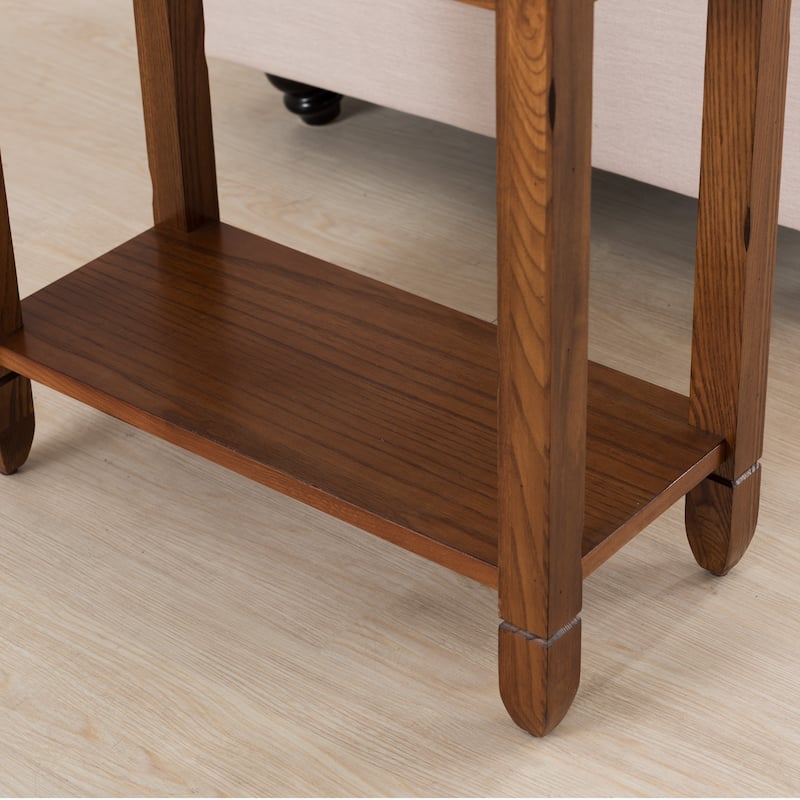 Leick Home Rustic Slate Side Table with USB-C Port