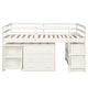 preview thumbnail 7 of 49, Low Study Twin Loft Bed with Cabinet and Rolling Portable Desk, White