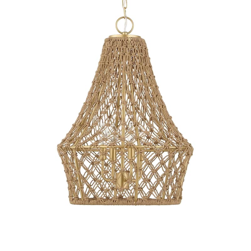 Uttermost Macrame 4 Light Rope Pendant - 18"W x 18"D x 25.5"H
