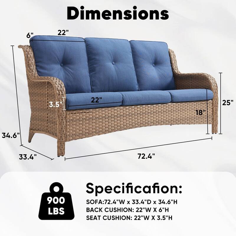 Outdoor Patio Sofa & All-Weather Rattan Sofa