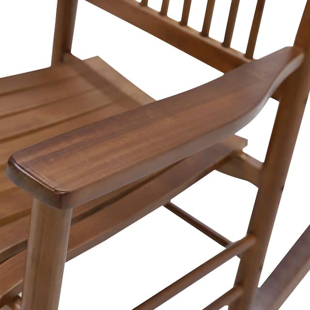 VEIKOUS Wood 3-piece Outdoor Rocking Chair and Folding Table Set