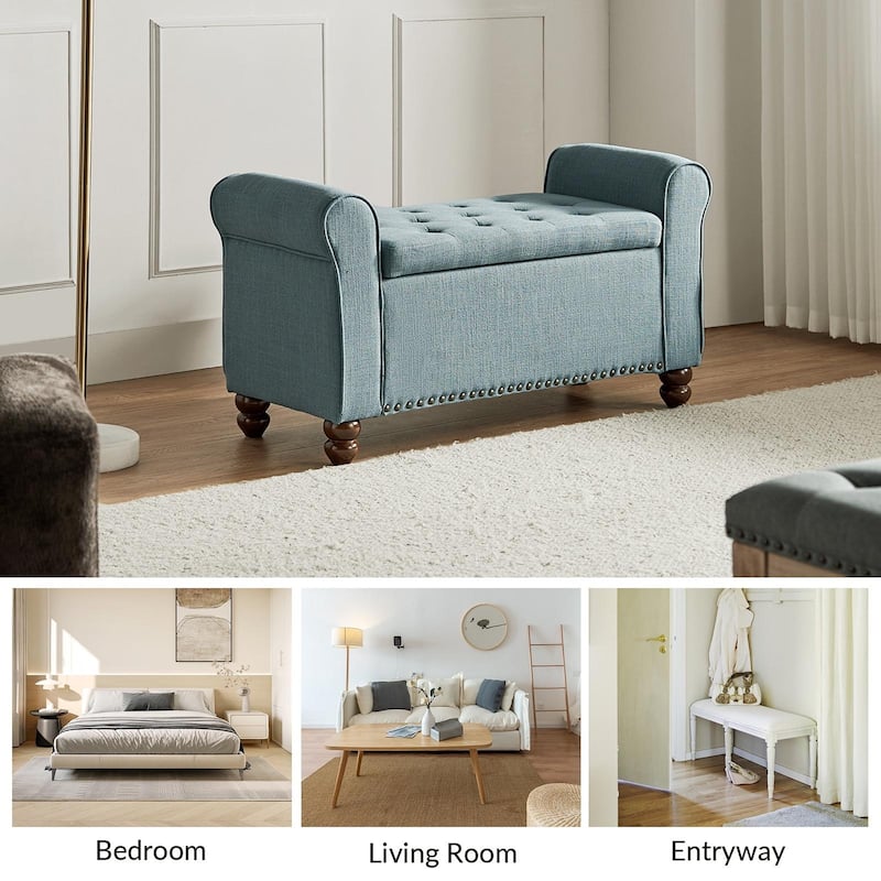 Silvia Upholstered Bench with Storage Space