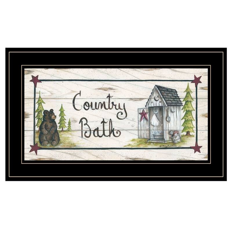TrendyDecor4U Traditional "Country Bath" Framed Print Wall Art by Mary Ann June