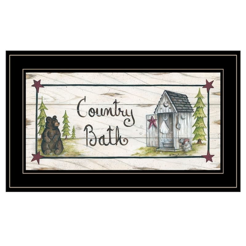 TrendyDecor4U Traditional "Country Bath" Framed Print Wall Art by Mary Ann June