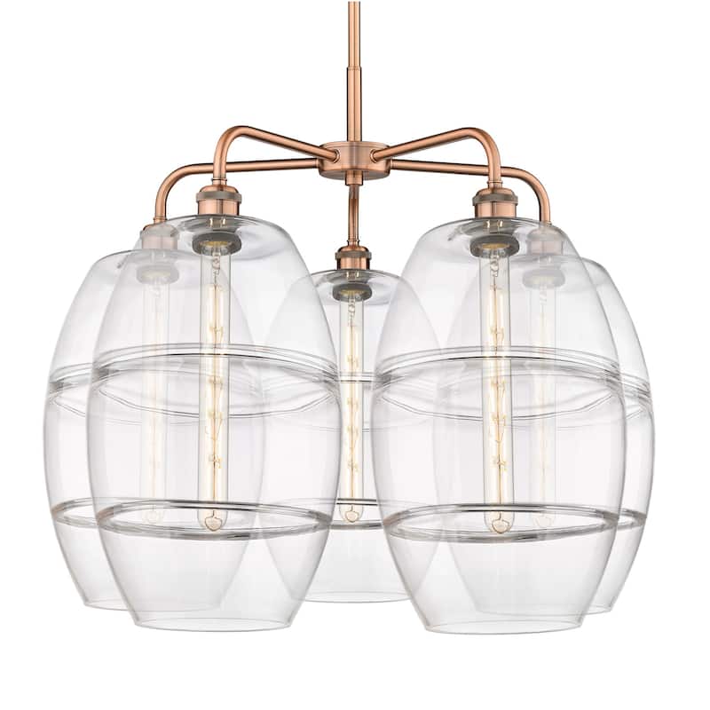 Innovations Lighting 516-5CR-24-28 Vaz Chandelier Vaz 5 Light 28" Wide - Antique Copper / Clear