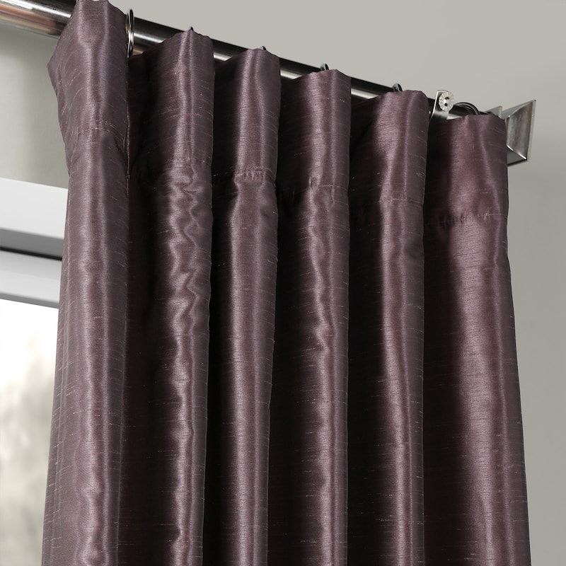 Exclusive Fabrics Vintage Textured Faux Dupioni Silk Room Darkening Curtains (1 Panel)