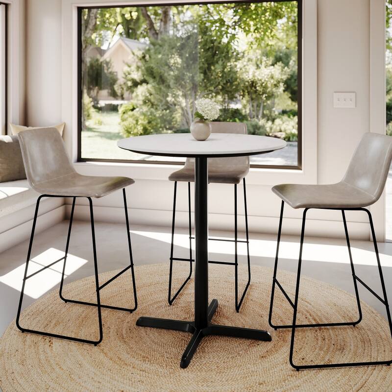 Commercial HPL Tabletop with Bar Height Crisscross Base - 36"W x 36"D x 42"H