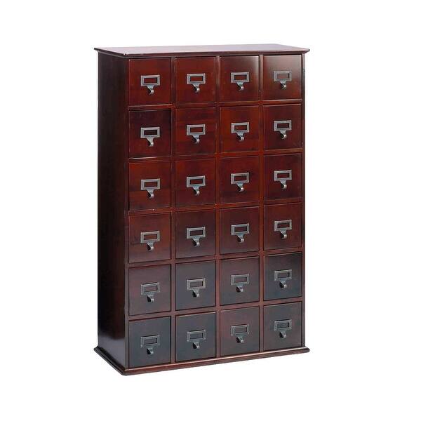 Shop Library Card Catalog Cd Dvd Storage Cabinet 24 Drawer Stores 456 Discs Cherry 32 In X 40 In X 8 In Overstock 18286155
