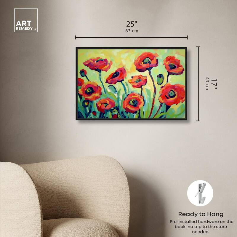 Red Poppy Field I Canvas by Art Remedy