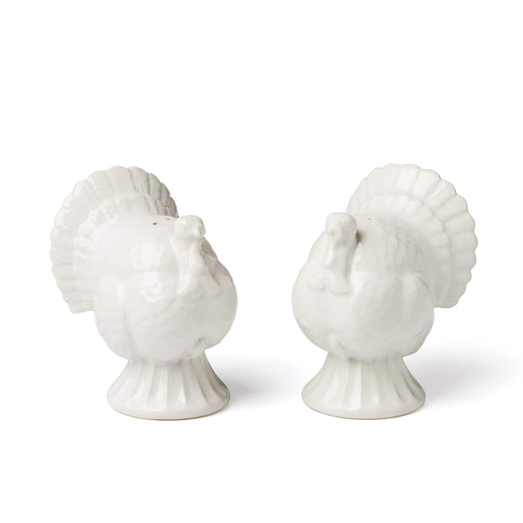 Lenox French Perle Carved Turkey Salt & Pepper Set