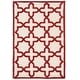 preview thumbnail 127 of 183, SAFAVIEH Handmade Cambridge Trudie Geometric Wool Rug 4' x 6' - Ivory/Rust - Rectangle