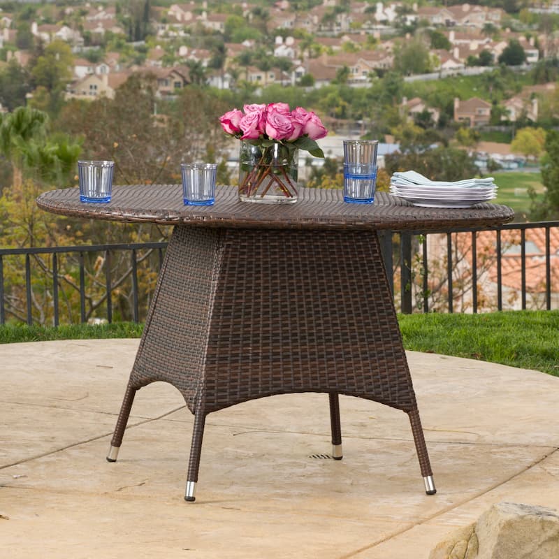 Corsica Outdoor Round Dining Table by Christopher Knight Home - 48.00" L x 48.00" W x 28.25" H - Brown