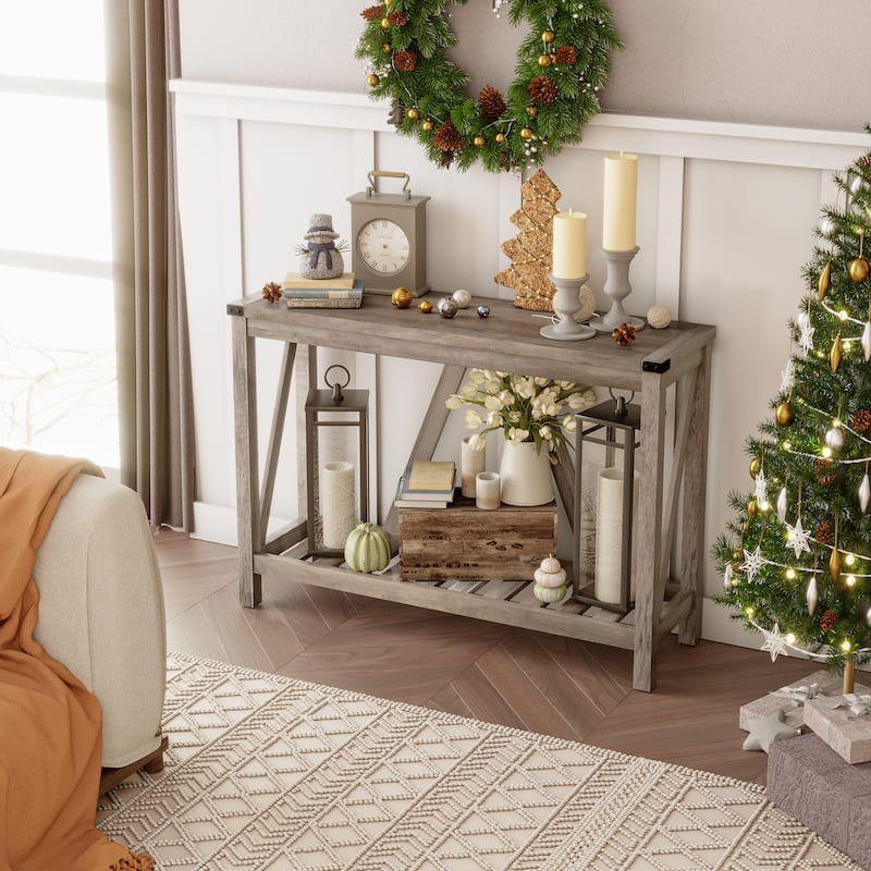 Crestlive 2 Tiers Entryway Console Table Living Room Behind Couch Sofa Table