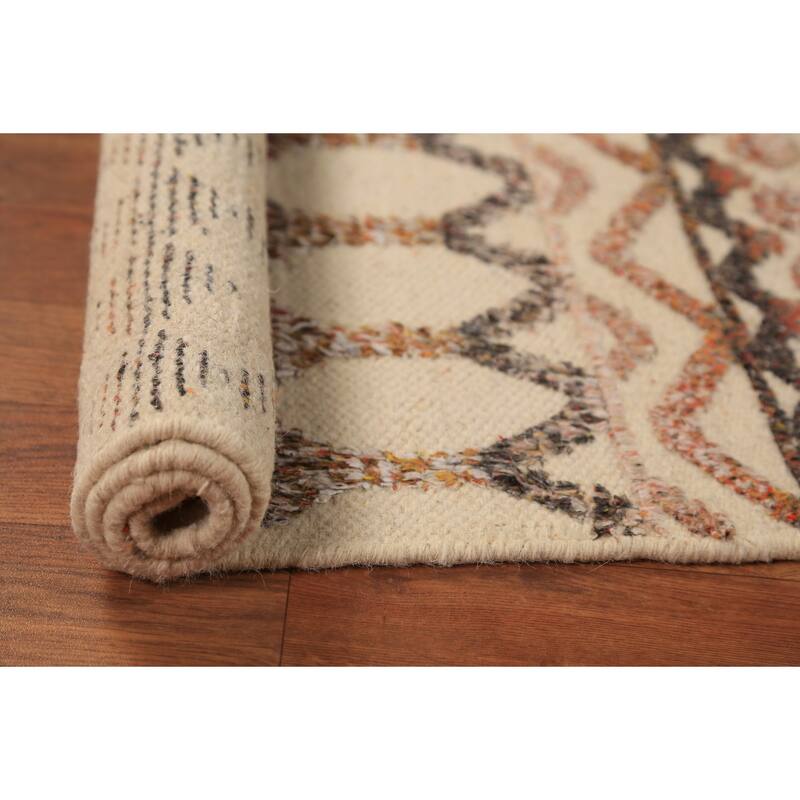 Chevron Moroccan Indian Rug Hand-Knotted Wool Carpet - 2'0"x 3'0"