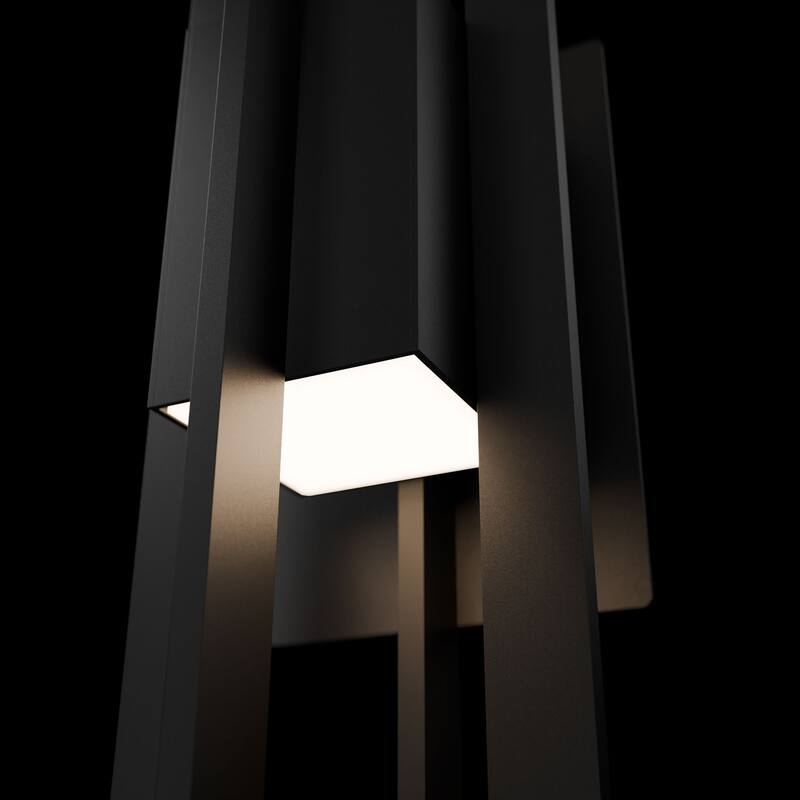 Gander 20in LED Outdoor Wall Light Selectable CCT 2700-3000-3500-4000K set to 2700K in Black