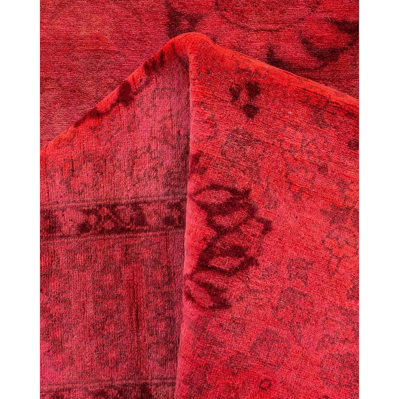 Fine Vibrance, One-of-a-Kind Hand-Knotted Runner Rug - Pink, 3' 0" x 9' 3" - 3' 0" x 9' 3"