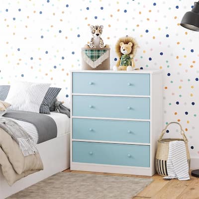 Ameriwood Home Mya Park Tall Dresser with 4 Fabric Bins