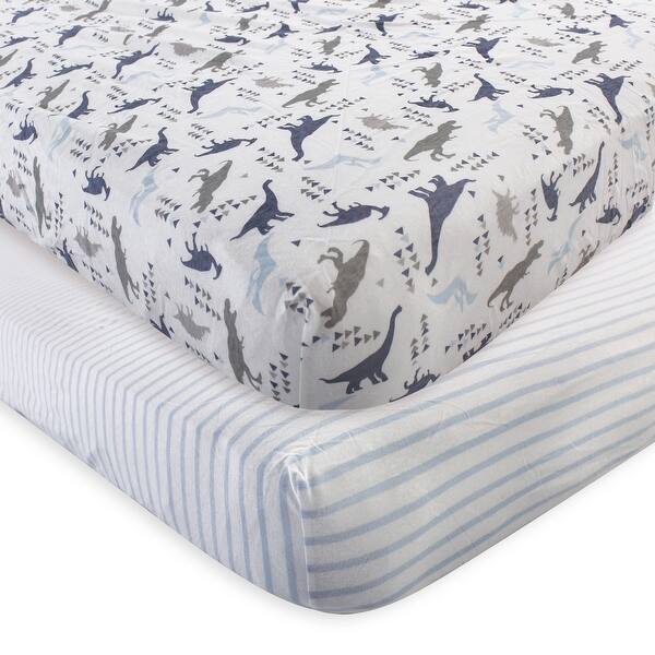 slide 1 of 1, Touched by Nature Baby Boy Organic Cotton Crib Sheet, Dino, One Size - Dino - One Size One Size - Dino