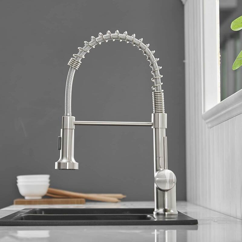 Commercial Kitchen Sink Faucet With Pull Down Sprayer Kitchen Faucets Single Handle Spring High Arc Mixer Faucets With Valve