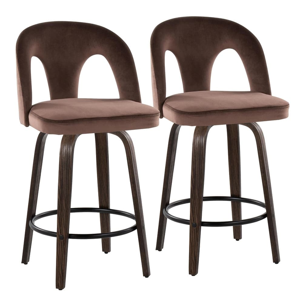 Ava Upholstered 26" Fixed-Height Counter Stool - Set of 2