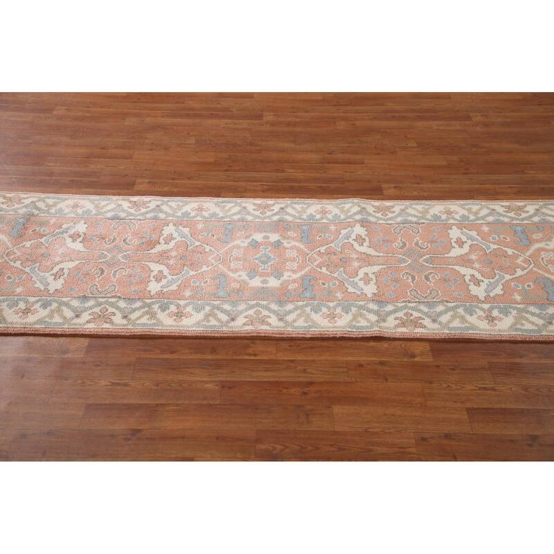 Oushak Indian Runner Rug Handmade Wool Carpet - 2'6"x 9'11"