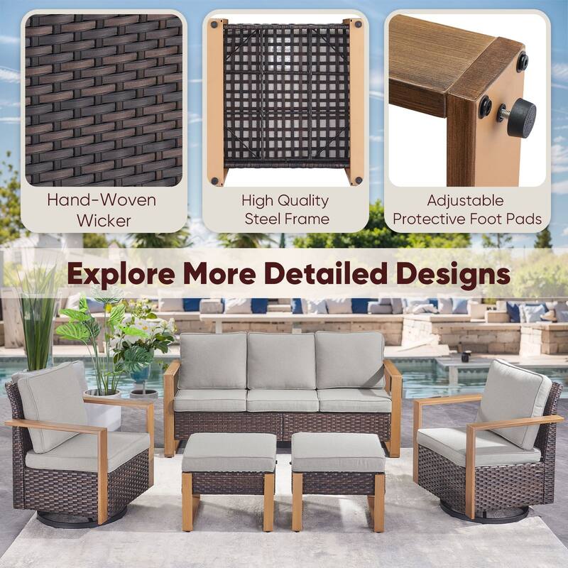 High Back Outdoor Furniture with Thick Cushion