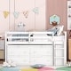 preview thumbnail 2 of 16, Full Size Loft Bed with Retractable Writing Desk and 4 Drawers, Wooden Loft Bed with Lateral Portable Desk and Shelves