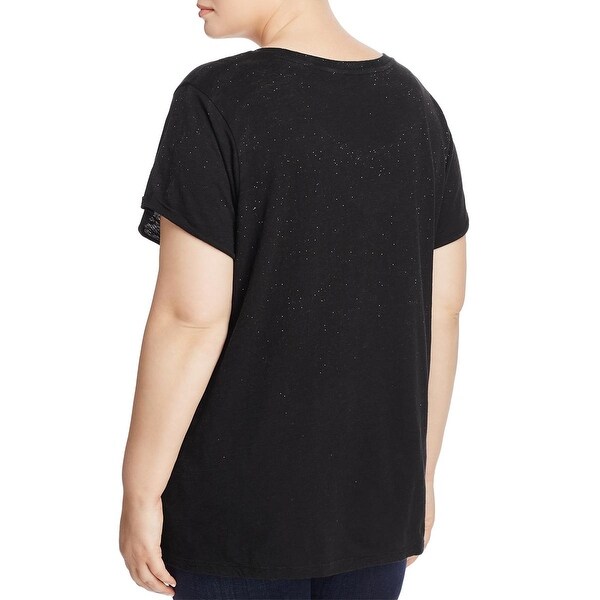 Lucky Brand Womens Glitter Tee
